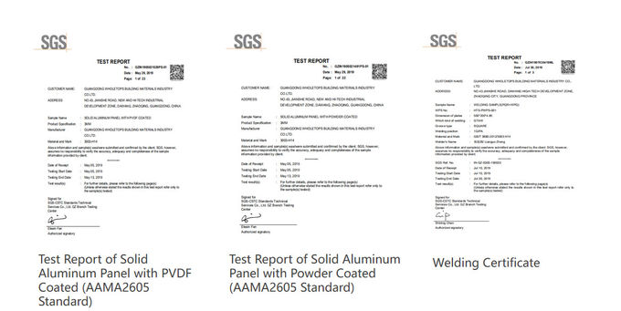 5,20 ans garantissent le panneau solide en aluminium extérieur intérieur avec GV 6 de la CE